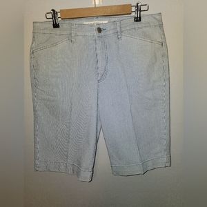 Jones New York Jean's trouser short striped white and blue